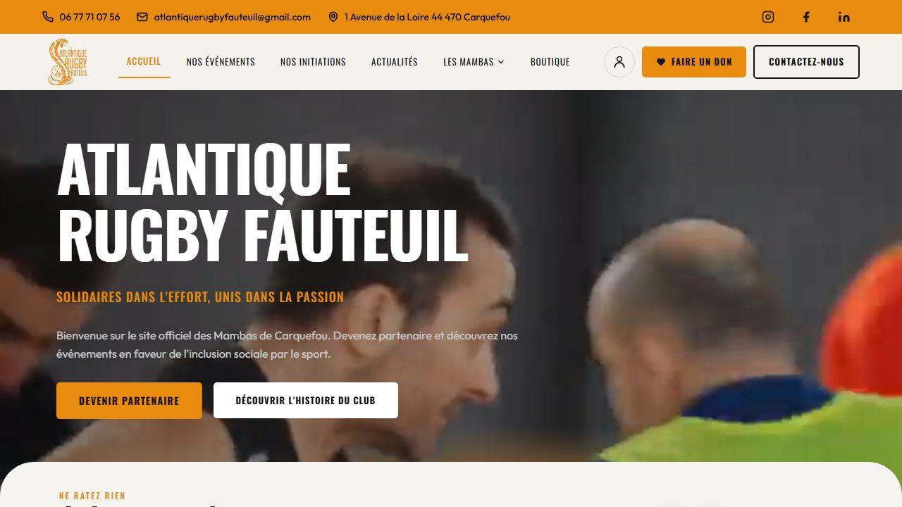 Aperçu du site Atlantique Rugby Fauteuil