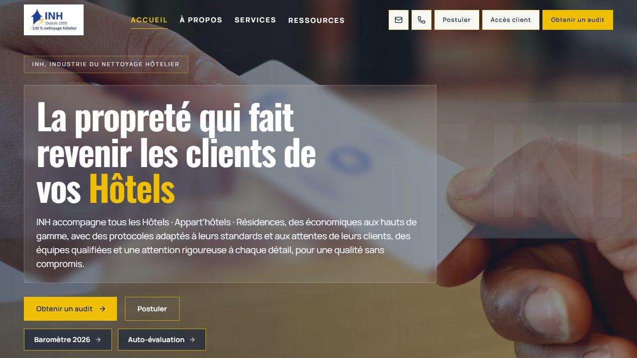 Aperçu du site INH Nettoyage Hôtelier
