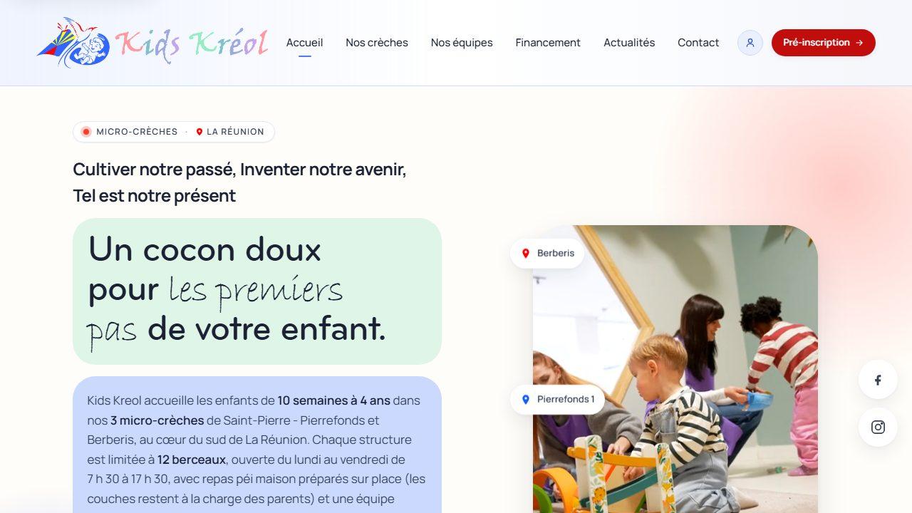 Aperçu du site Kids Kréol