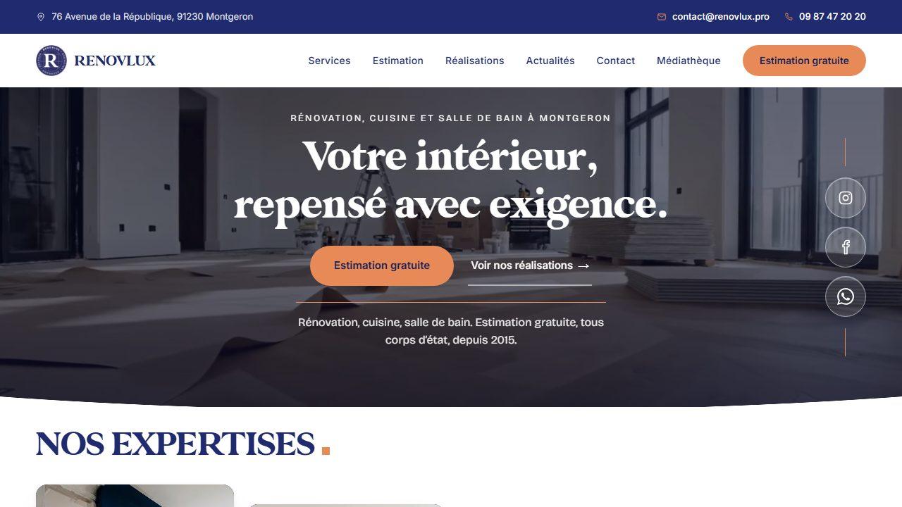 Aperçu du site RENOVLUX