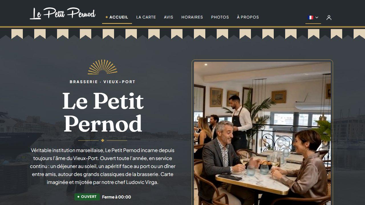 Le site du Petit Pernod, brasserie sur le Vieux-Port