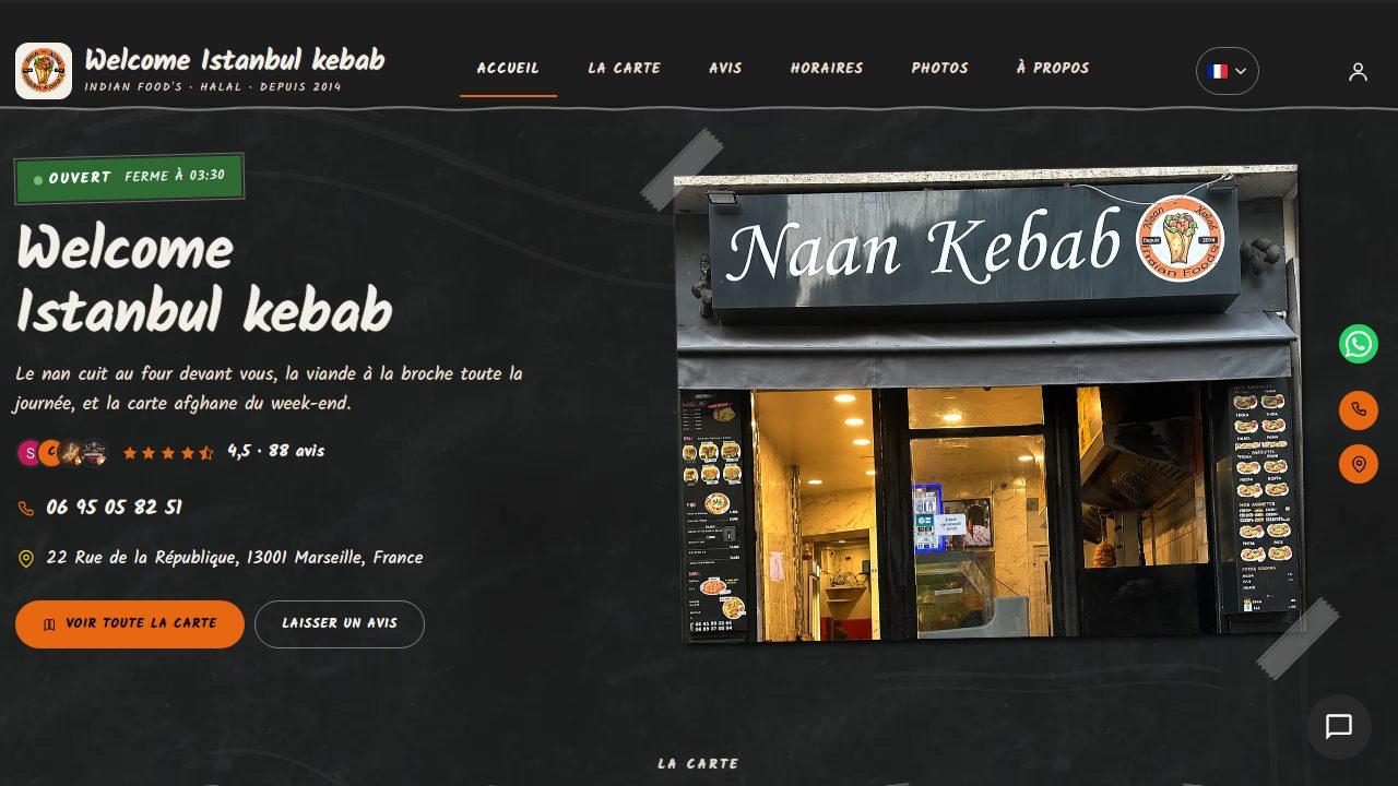 Le site de Welcome Istanbul Kebab