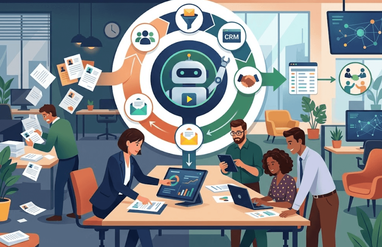 Un dirigeant de PME analysant des données de segmentation client sur un tableau de bord numérique pour optimiser sa stratégie commerciale.
