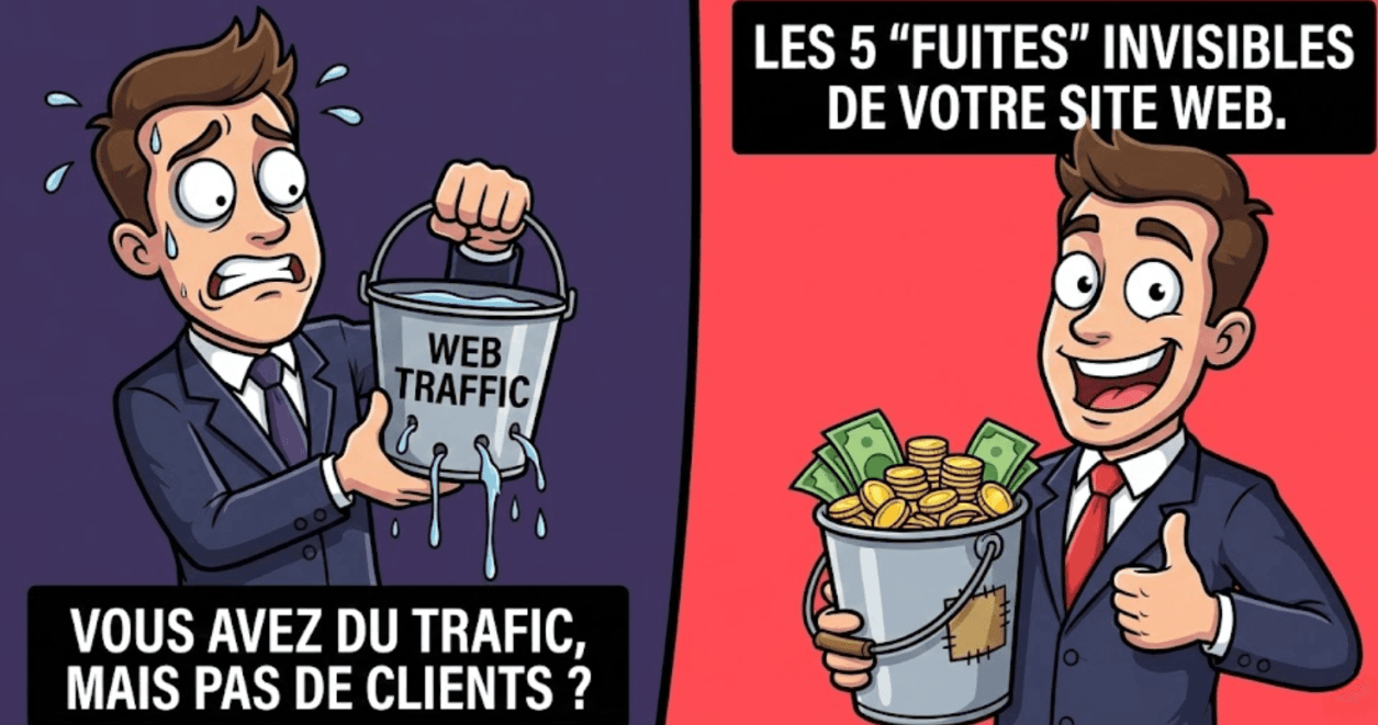 Vous avez du trafic, mais pas de clients : Les 5 "fuites" invisibles de votre site web.