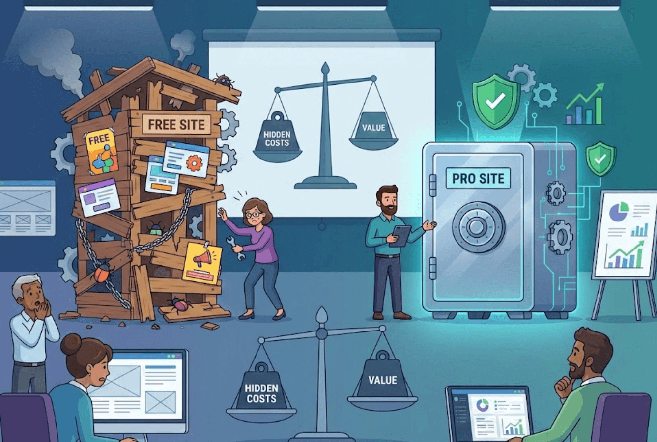 Site Gratuit (Wix) vs Site Pro : Pourquoi le gratuit coûte cher