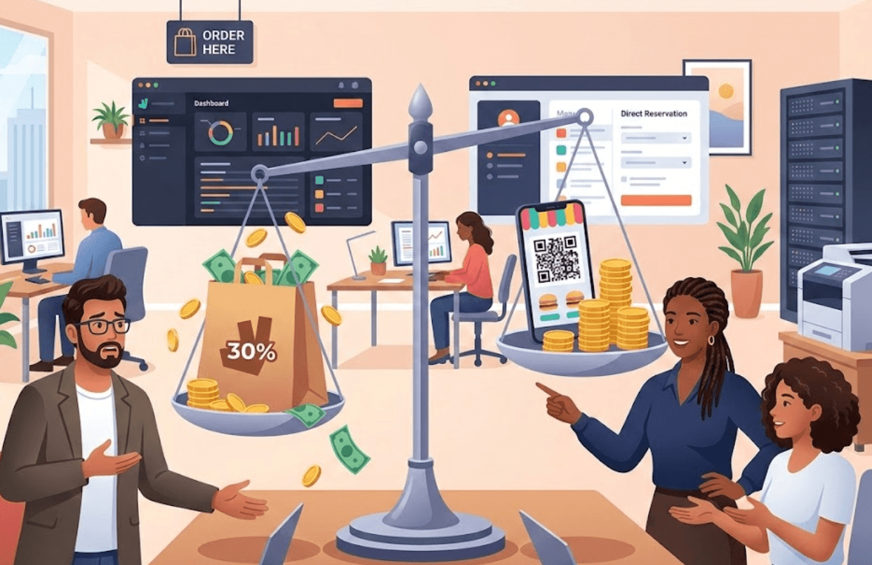 Menu QR Code vs Site de réservation Ne laissez plus Deliveroo prendre 30% de votre marge