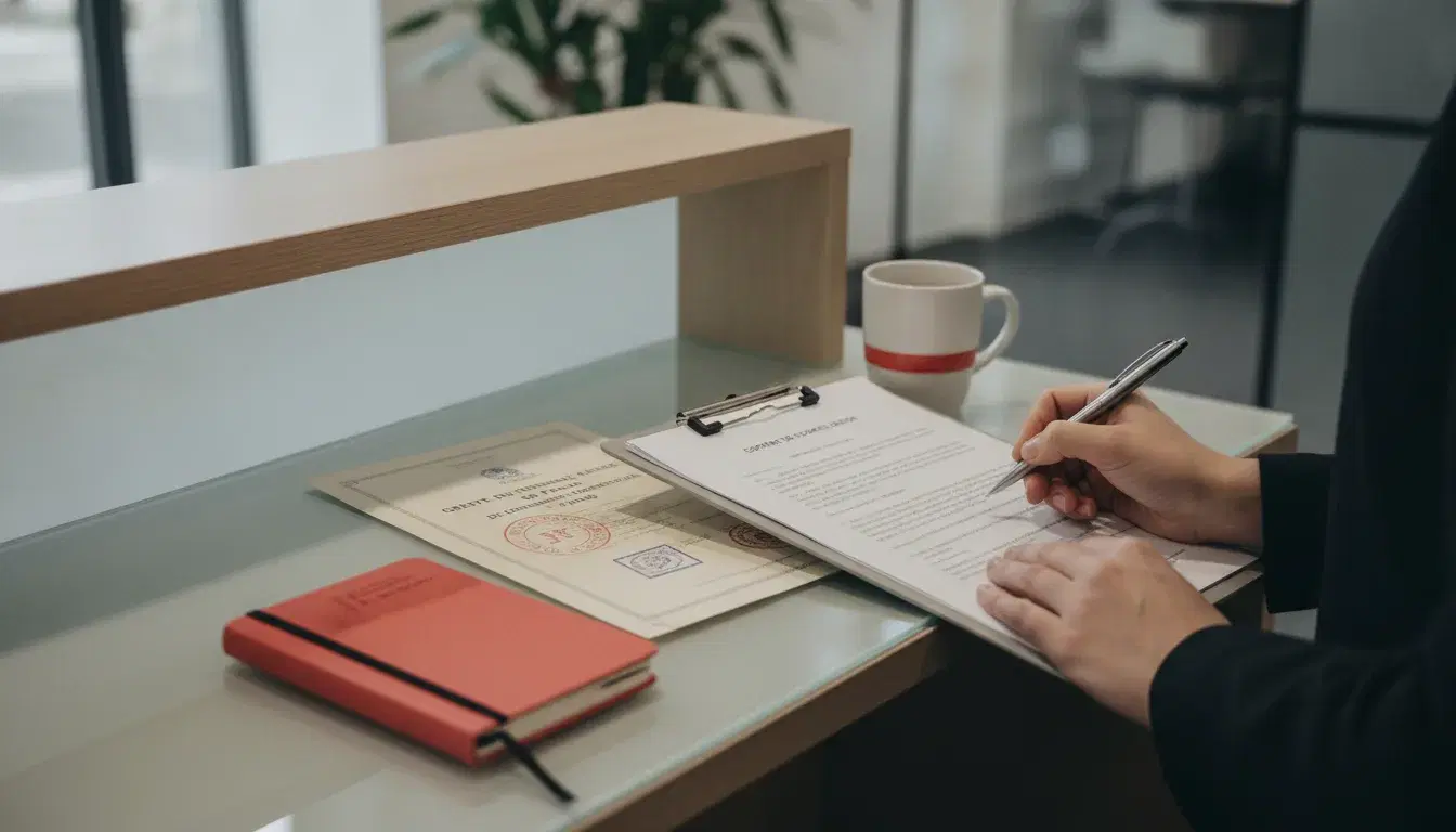 Signature d'un contrat de domiciliation d'entreprise agréée dans un espace professionnel
