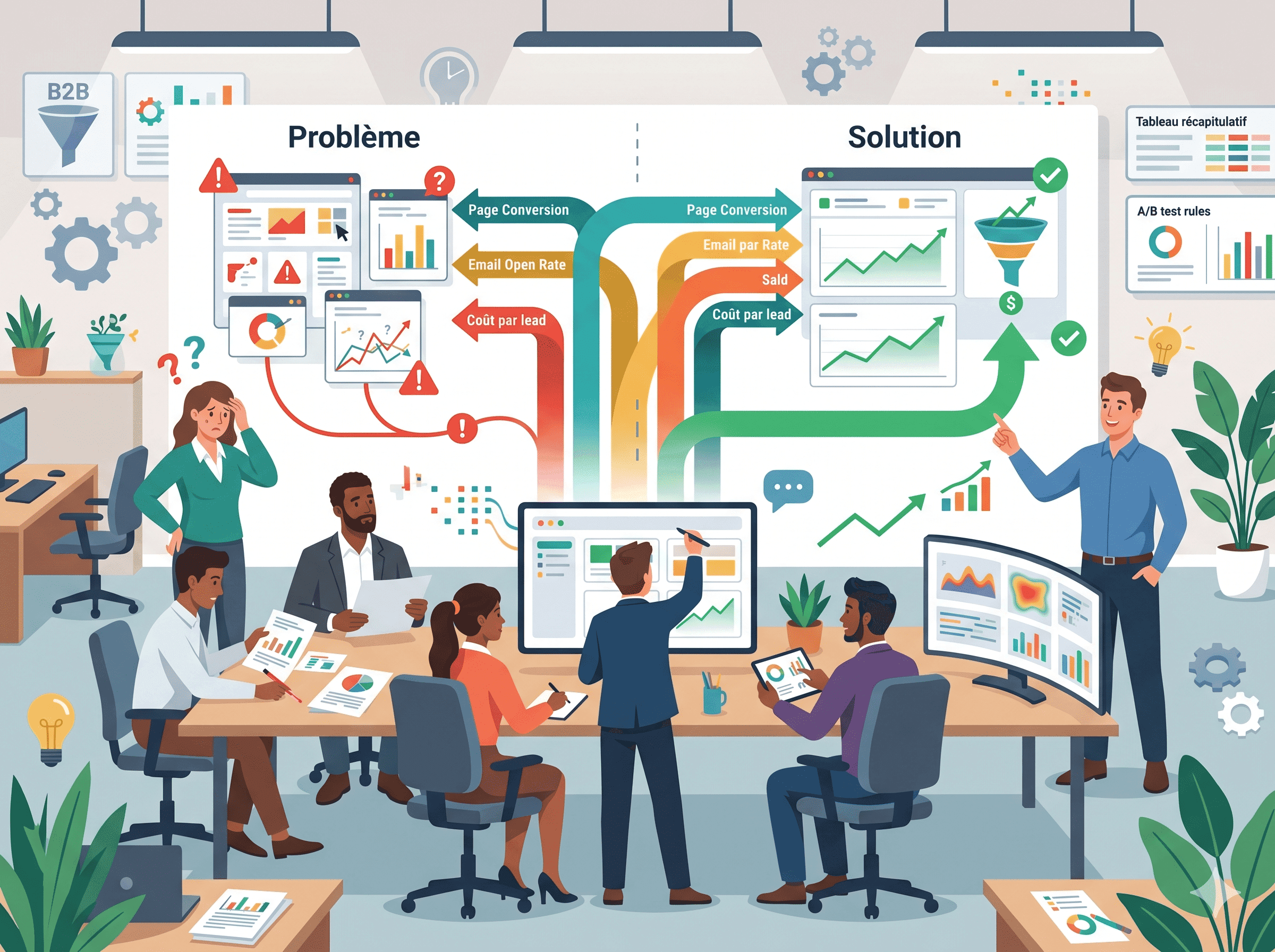 Tableau de bord analytique pour la mesure et l'optimisation des performances d'un lead magnet B2B